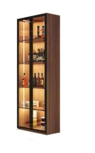 Tủ rượu gỗ công nghiệp MDF cánh kính TR28 trang trí phòng khách sang trọng có đèn LED, 5 khoang - Ảnh 3