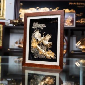 Tranh Tùng Hạc Diên Niên Dát Vàng